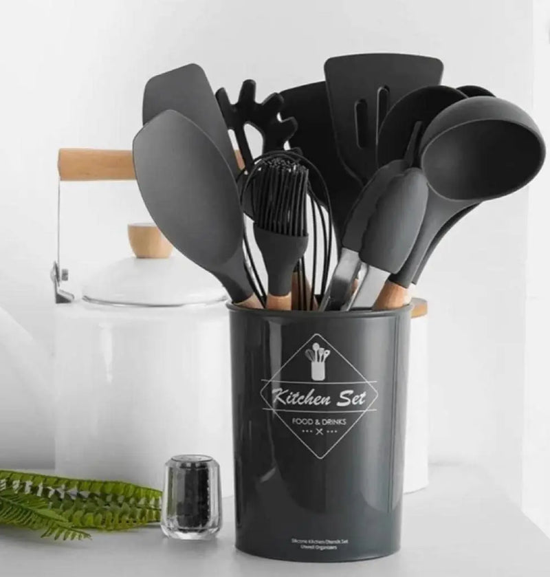 Kit de 12 Utensílios de Cozinha em Silicone