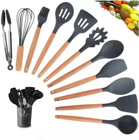 Kit de 12 Utensílios de Cozinha em Silicone